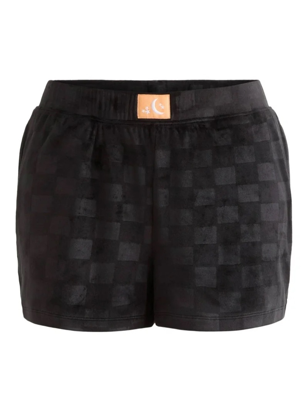 Celebrate Halloween Black Plush Checkered Pajama Shorts 2X